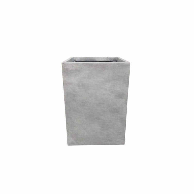 Jardinière extérieure carrée légère et moderne de 16 pouces de hauteur, béton naturel Gethsemane, H 16 po x l 11 po x P 11 po