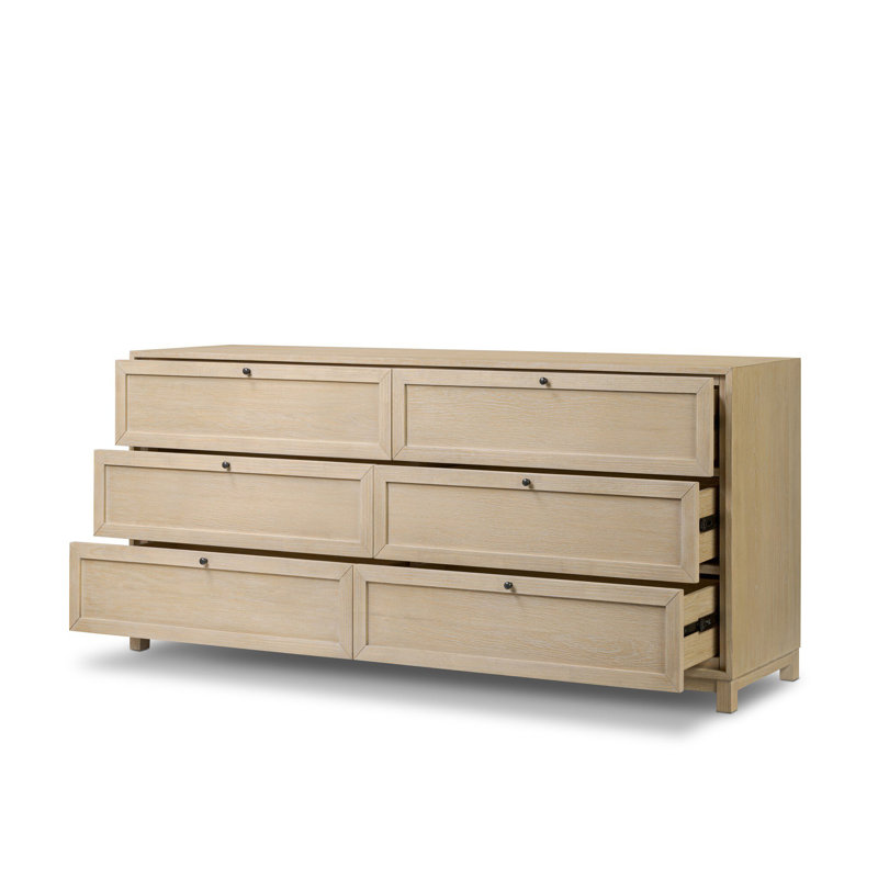 Sonata 75'' W 6 - Drawer Dresser, Light Bleach Oak