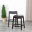 Counter Stool In , Black Leather - Adjustable Height Stool, Seat Fire