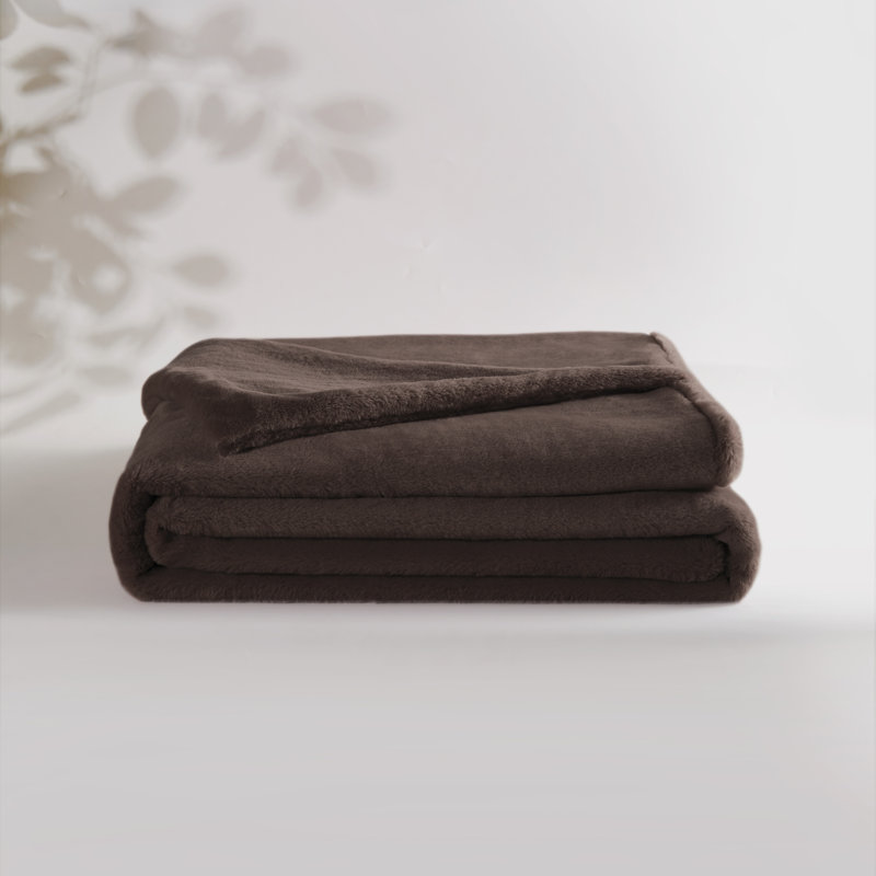 XL Brown Reversible Faux Fur Throw Blanket