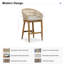 Tabouret de bar et de comptoir Alexamarie 24 po avec revêtement imperméable et métal thermolaqué-789422035