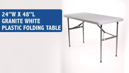 Granite White 4-Foot Rectangular Plastic Folding Table