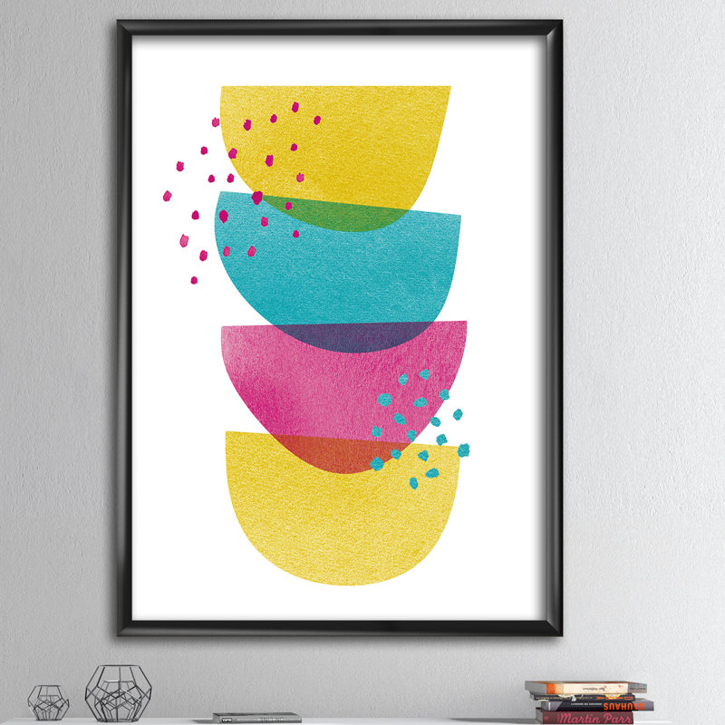 « minimal spots balance ii »-image image sur toile, Cadre noir, H 46 po x l 36 po x P 1,5 po