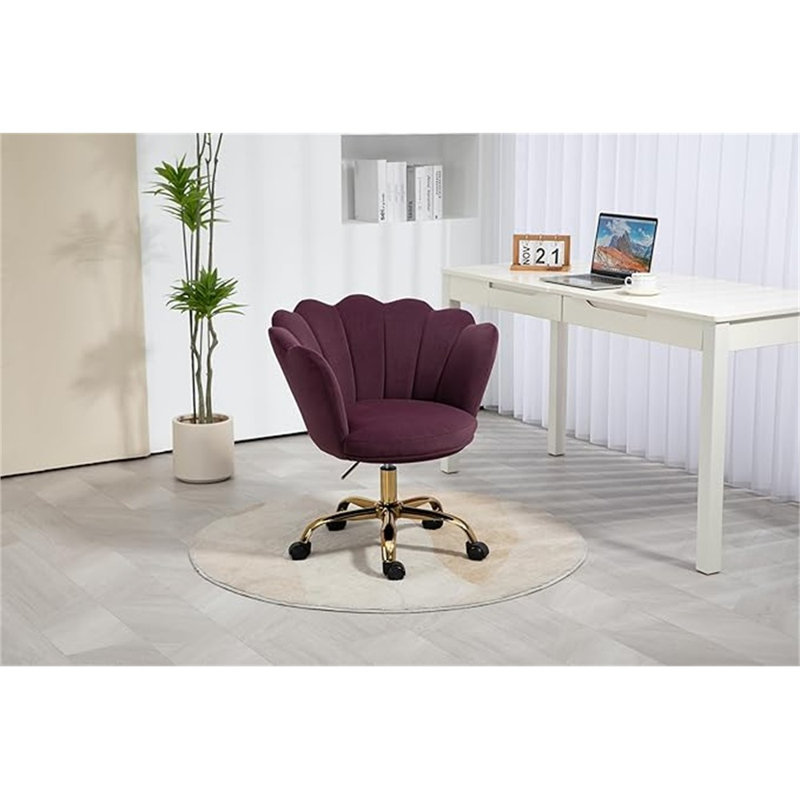 Fauteuil de bureau ZOBIDO Comfy Home Office, Mauve foncé