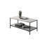 Ensemble de table de style rustique 3 pièces avec un design minimaliste et un rangement à deux couches pour un salon moderne
