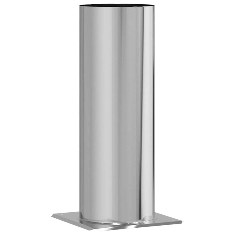 Chimney Head Extension Silver Stainless Steel, 50cm H x 29cm W x 29cm D