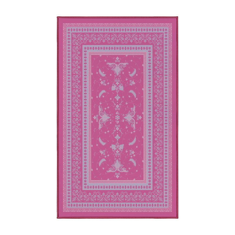 Tapis oriental en polyester tissé à la machine en rose, Rectangle 2 pi x 3 pi
