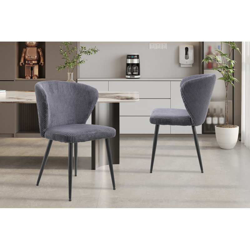 Wylandville 49cm H Upholstered Metal Side Chair, Grey