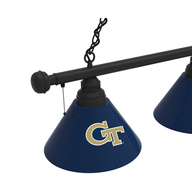 3 - Light Pool Table Lights Pendant, Black, Georgia Tech Yellow Jackets