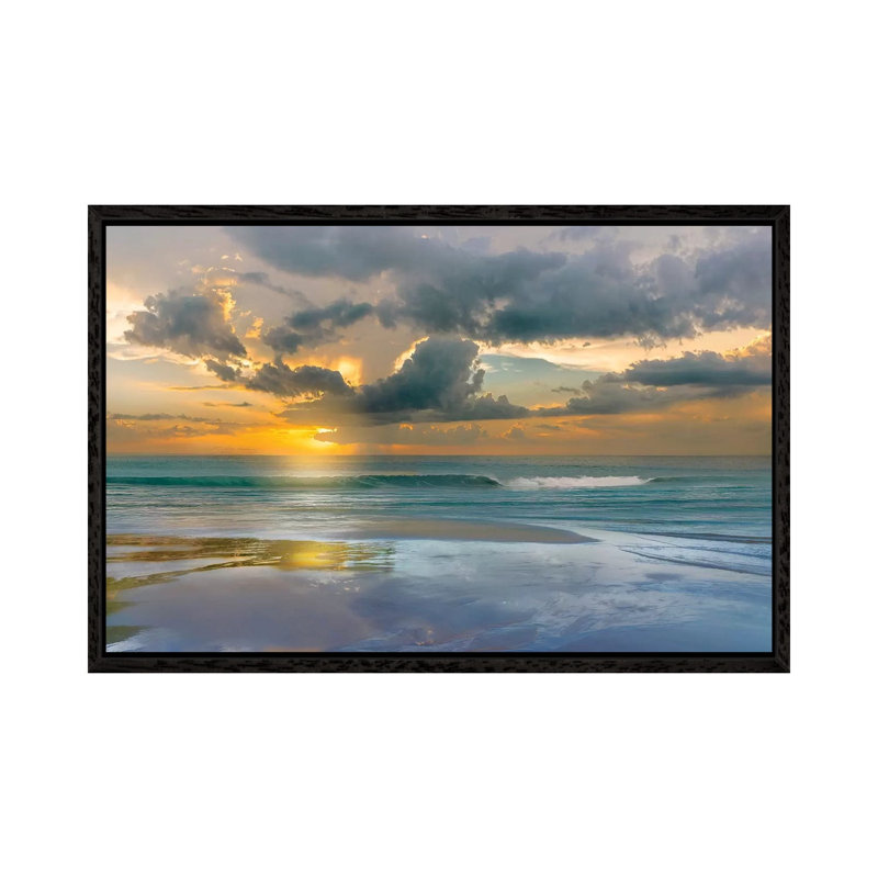 Tides And Sunsets by Mike Calascibetta - Print on Canvas, Black Framed, 45.72cm H x 66.04cm W x 3.81cm D