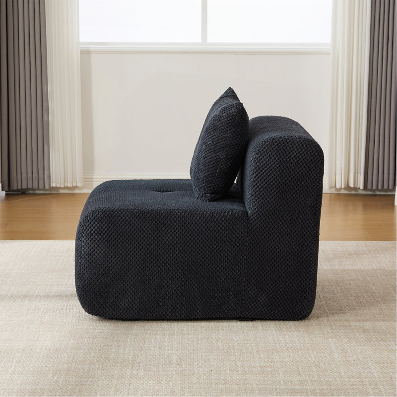 Fauteuil d'appoint modulaire sans accoudoirs 31 po avec repose-pieds 31 po. Fauteuil d'appoint moderne sans siège.