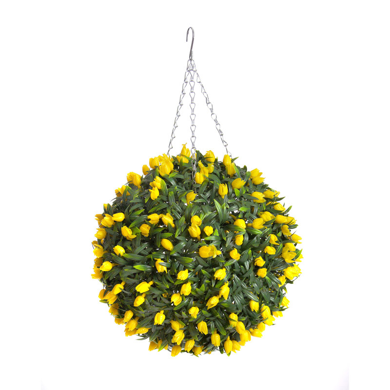 Faux Plant, Yellow, 38cm H x 38cm W x 38cm D