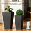 Paquet de 2 pots de fleurs empilables avec drainage, pour jardin extérieur, en oxyde de magnésium, non-400370599