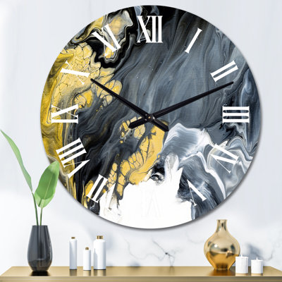 Black and Gold Creative Abstract - Modern Wall Clock