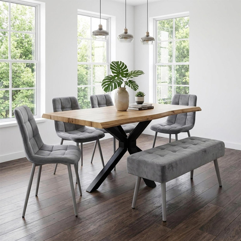 6 -Person Dining Set, 75cm H x 140cm W x 77cm D