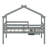 Twin Size Low Loft House Bed – Slide, Ladder, Safety Guardrails & House Roof Frame-814783177