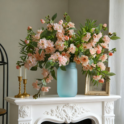 6 pièces de camélias artificiels, 15,74 po de camélias roses, fleurs simulées pour la décoration de centre de table, de mariage, de maison et de bureau