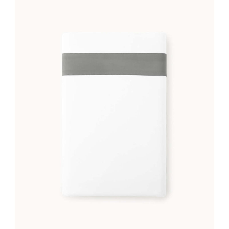 Ensemble de draps 100% coton Soprano, Drap plat pour lit simple, Blanc / Platine