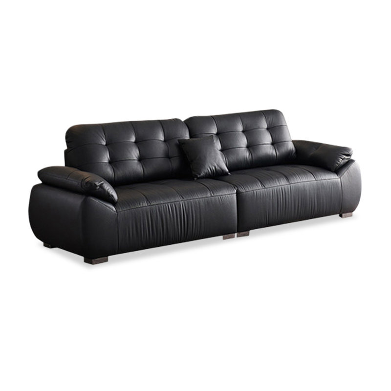 Canapé modulaire noir en similicuir, L 102,36 po