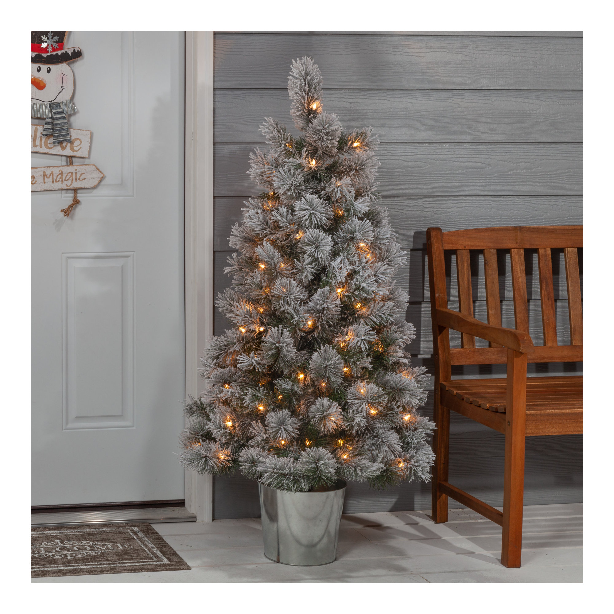 54' Lighted Artificial Pine Christmas Tree