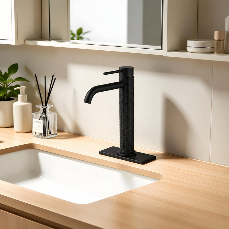 Single-Hole Single-Handle Bathroom Faucet, Matte Black