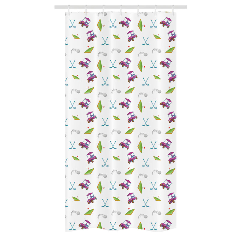 Equilla Geometric Shower Curtain with Hooks Included, 36" W x 72" L