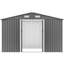 Remise extérieure 10 x 8 pi avec construction en métal, remise verrouillable, base grise, pour l'entretien de la pelouse-118124254-118124253