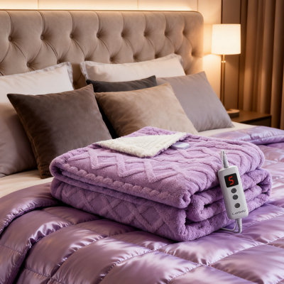 Heated Throw Blanket - Thick Tufted Sherpa Electric Blanket Throw with 10 Heating Levels and 10 Time Settings, ETL Certified Machine Washable Fast Heating Blanket Throw 50"×60", Off White