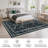 Modern Floral Machine Washable Rug for Living Room, Farmhouse Flower Soft Non Shedding Floor Covering with Non Slip TPR Backing, Indoor Foldable Low Pile Thin Mat-1041885241
