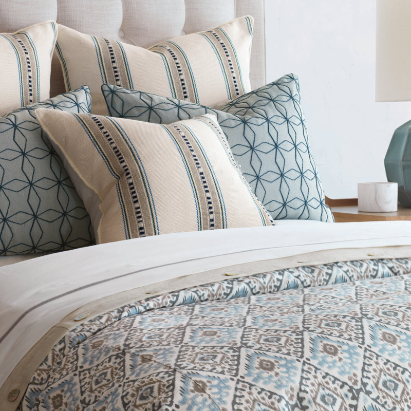 Emerson Cotton Percale Ikat Duvet Cover, Super Queen Comforter