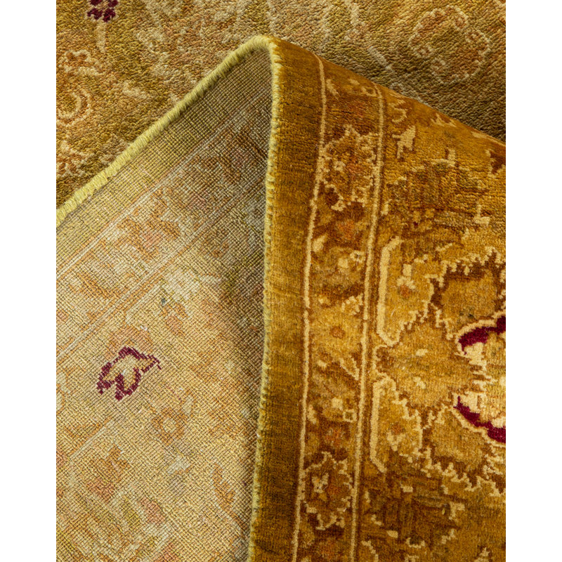Tapis traditionnel ivoire / rouge noué à la main de conception unique 6 pi 2 po x 8 pi 10 po Simreet