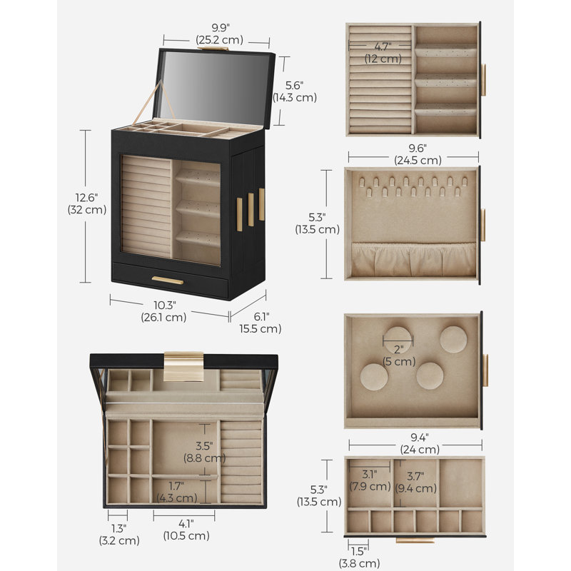Berthille Jewellery Box +, Black