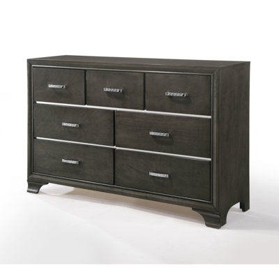 Commode Harry avec 7 tiroirs et pieds en bois