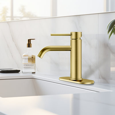 Single-Hole Single-handle Bathroom Faucet with Drain Assembly