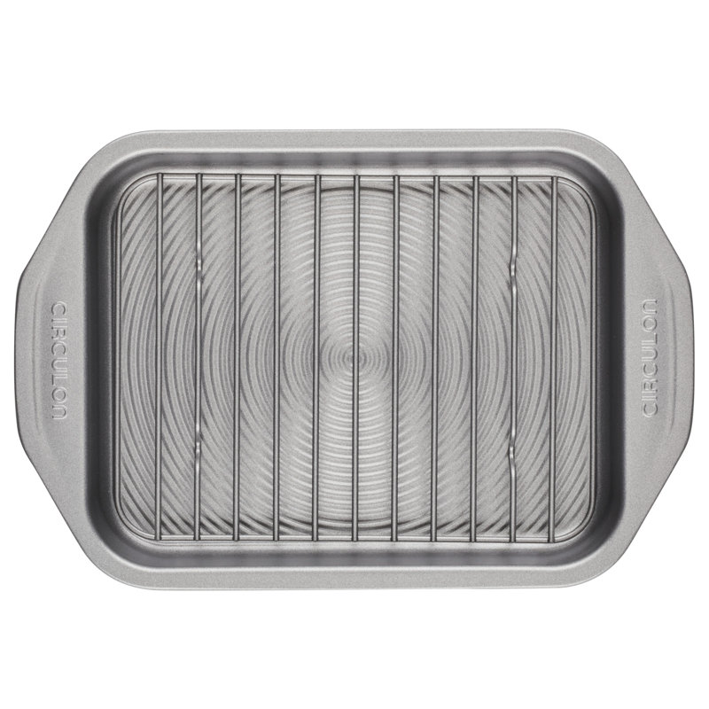Circulon Total Gray Nonstick Toaster Oven and Pizza Pan Set, 4 Piece