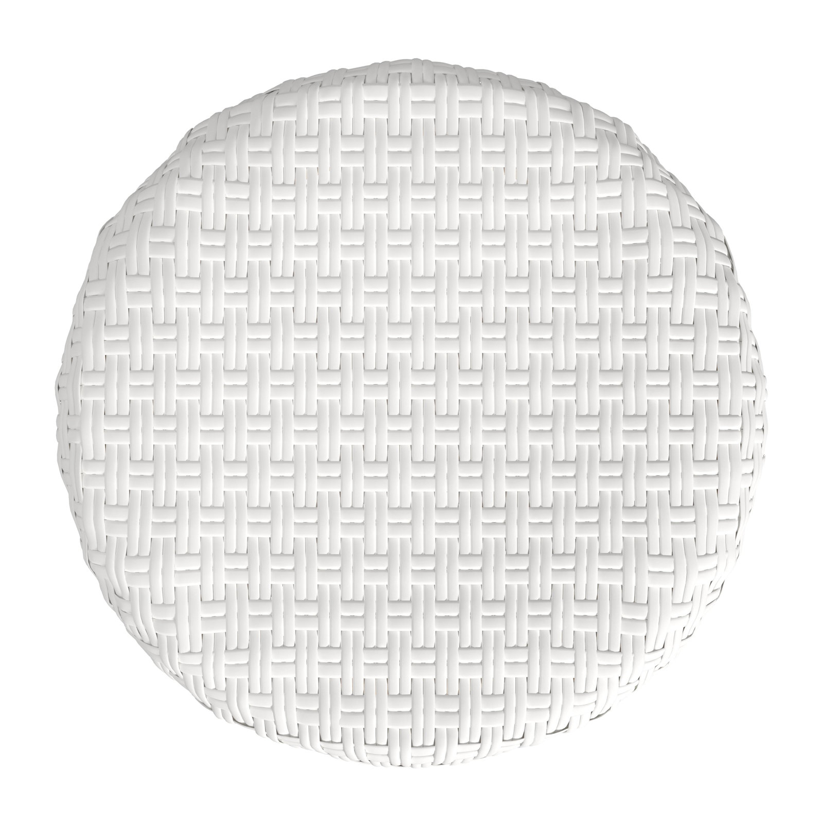 Alastair 18" Dining Short Stool, Glossy White/Natural Rattan Frame