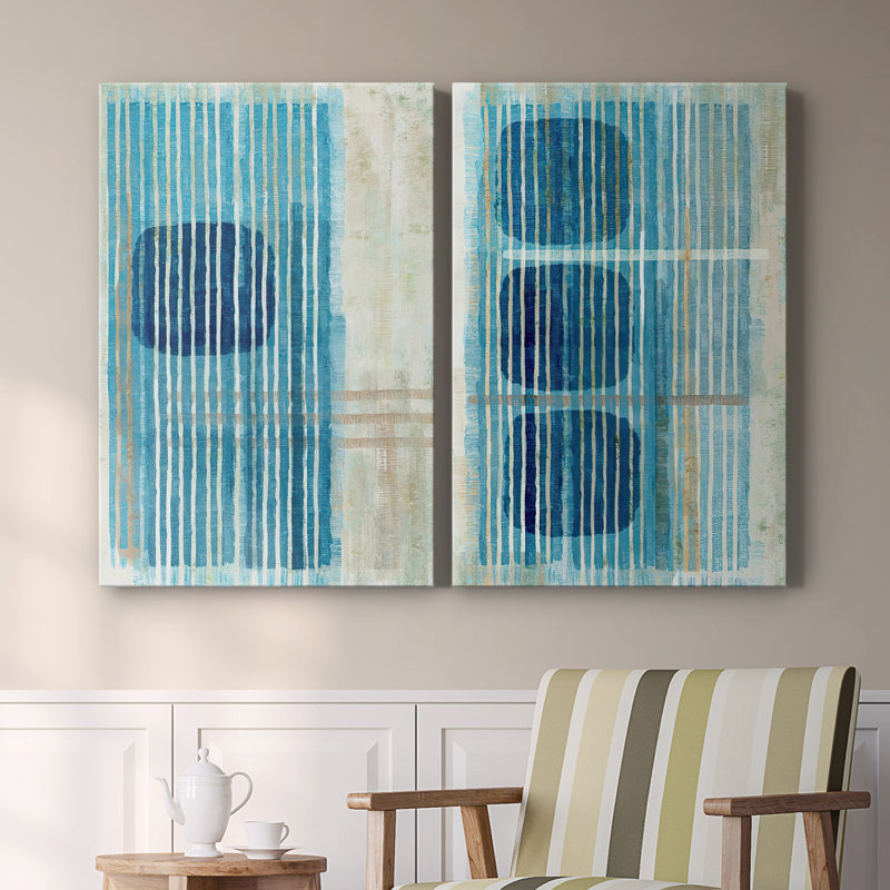 Toile tendue avec châssis bleu I-Premium Gallery - prêt à accrocher, H 48 po x l 64 po