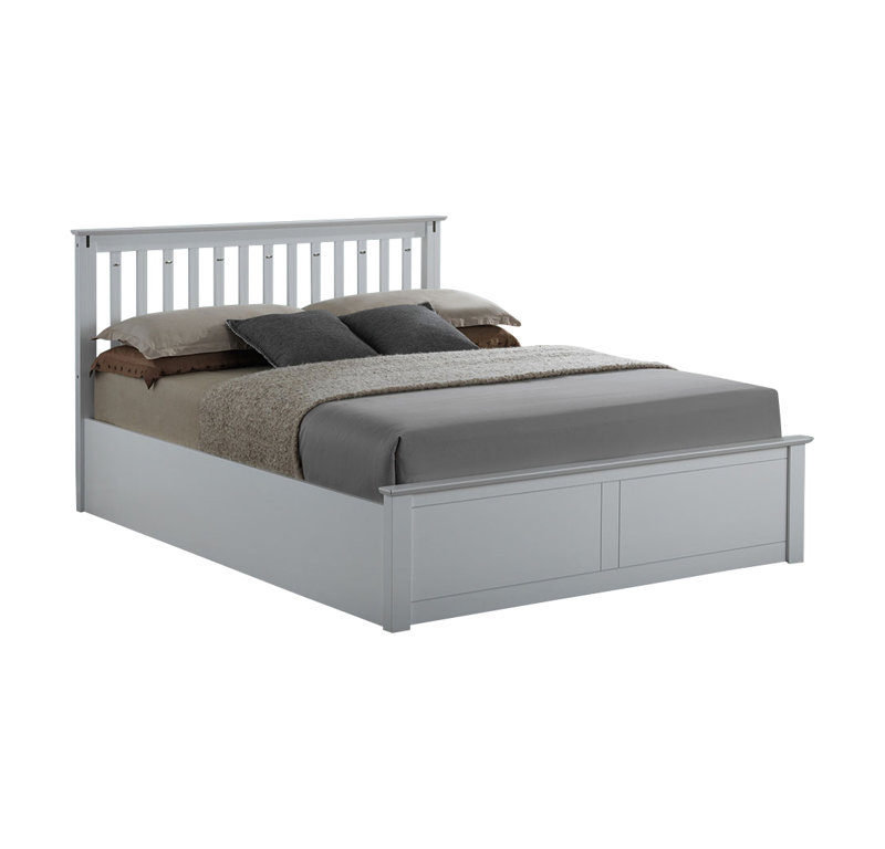 McMullen Ottoman Storage Bed, White, Double (4'6)