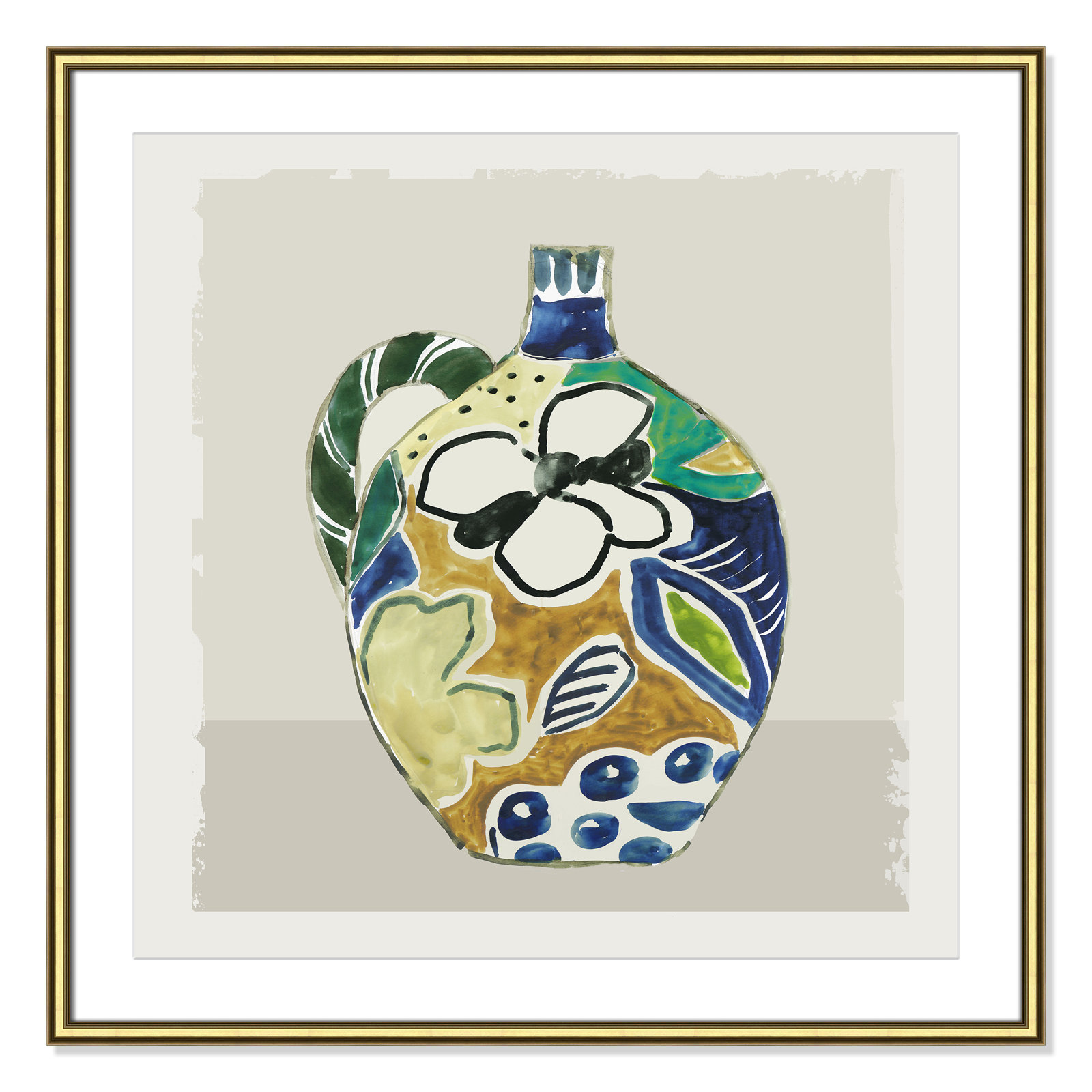 Picasso Vase by Aimee Wilson, Gold, 28.75" H x 28.75" W x 0.88" D