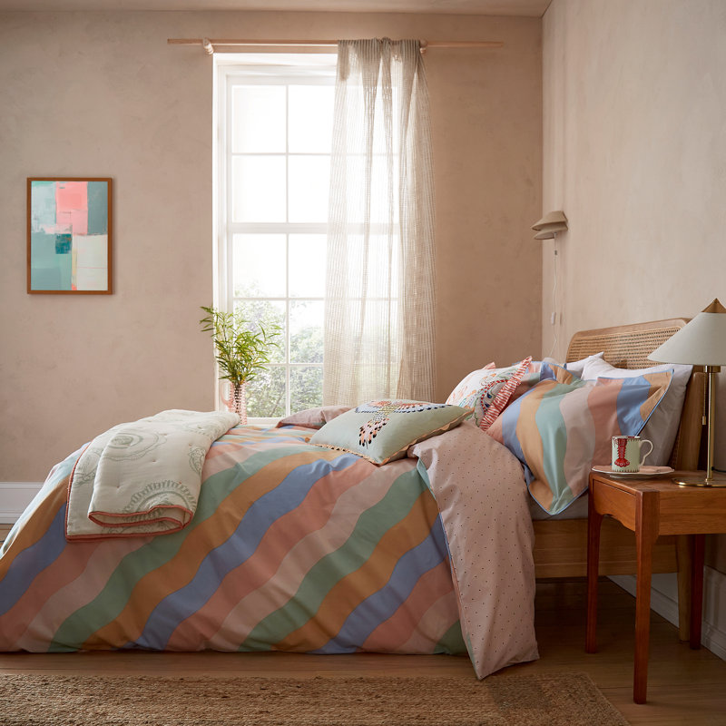 Signature Stripe Cotton Cover Set, Single Duvet Cover  + 1 Pillowcase