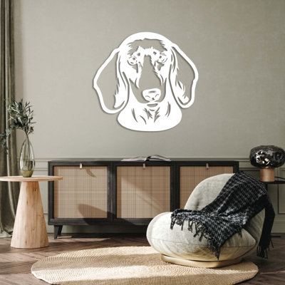 Teckel, art mural en métal - Silhouette de chien - Sculpture de chien