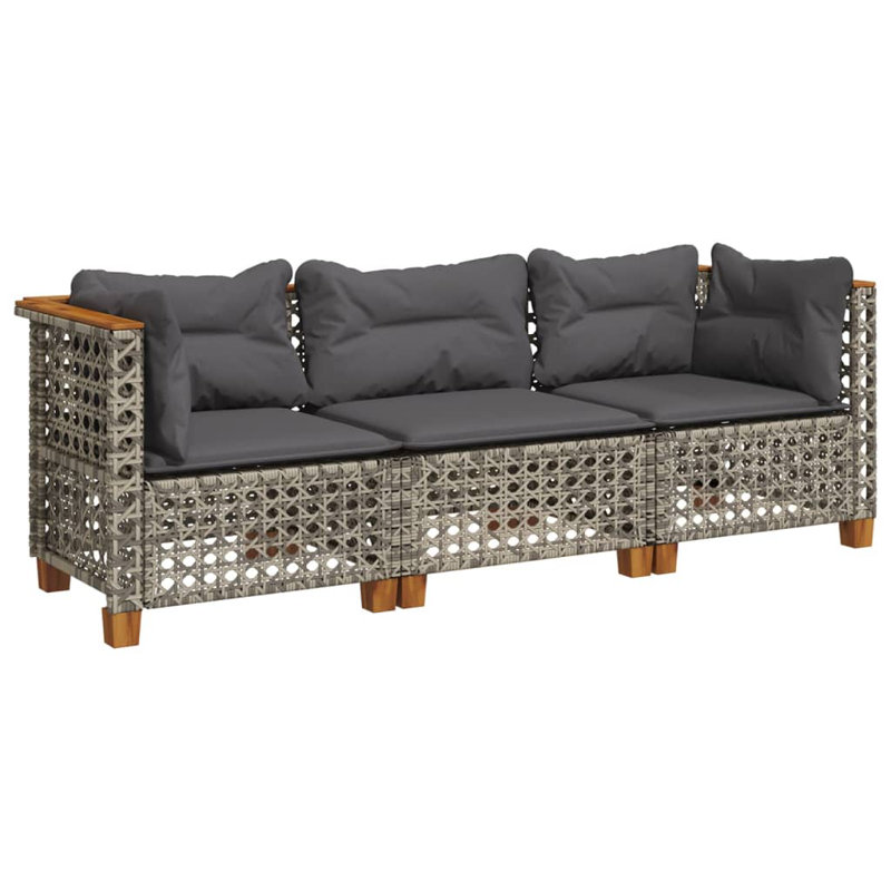 Ensemble de 3 chaises de jardin, Gris, Gris