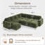 Canapé-lit modulaire rembourré avec rangement en fausse fourrure vert-131655618