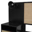 Cadre de lit noir en bois massif avec 2 tables de chevet et lampes utiles, mélange pour une chambre à coucher calme. Construction stable, tendance