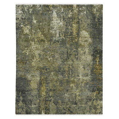 One-of-a-Kind Mystique Modern Hand-Knotted Wool Gray Area Rug