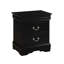 Table de chevet en bois massif noir pour chambre à coucher - 2 tiroirs, tiroir en structure de pin noir, bois, pin, unité de rangement