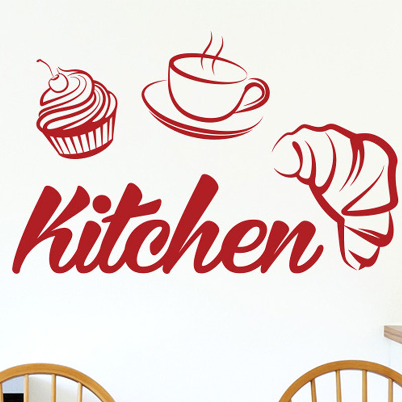 Food & Beverage Wall Decal, Dark Red