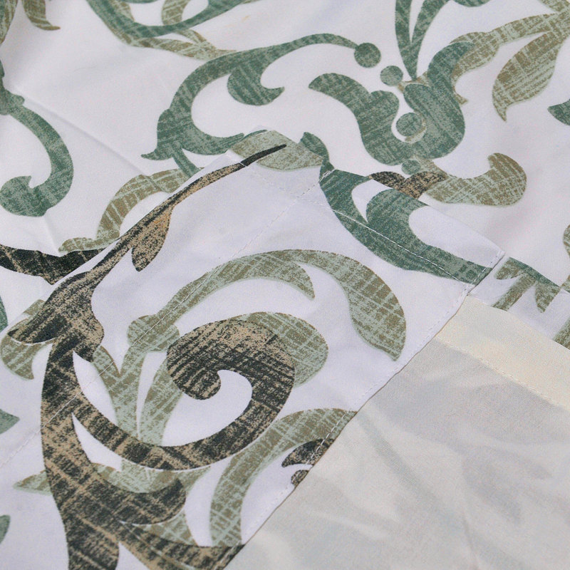 Semi Sheer Curtain Pair, 152.4cm W x 243.8cm L, Green/Ivory