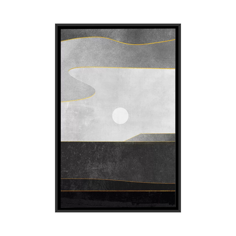 « minimal landscape vi », impression sur toile, H 26 po x l 18 po x P 1,5 po, Toile encadrée noire, Pas de tapis