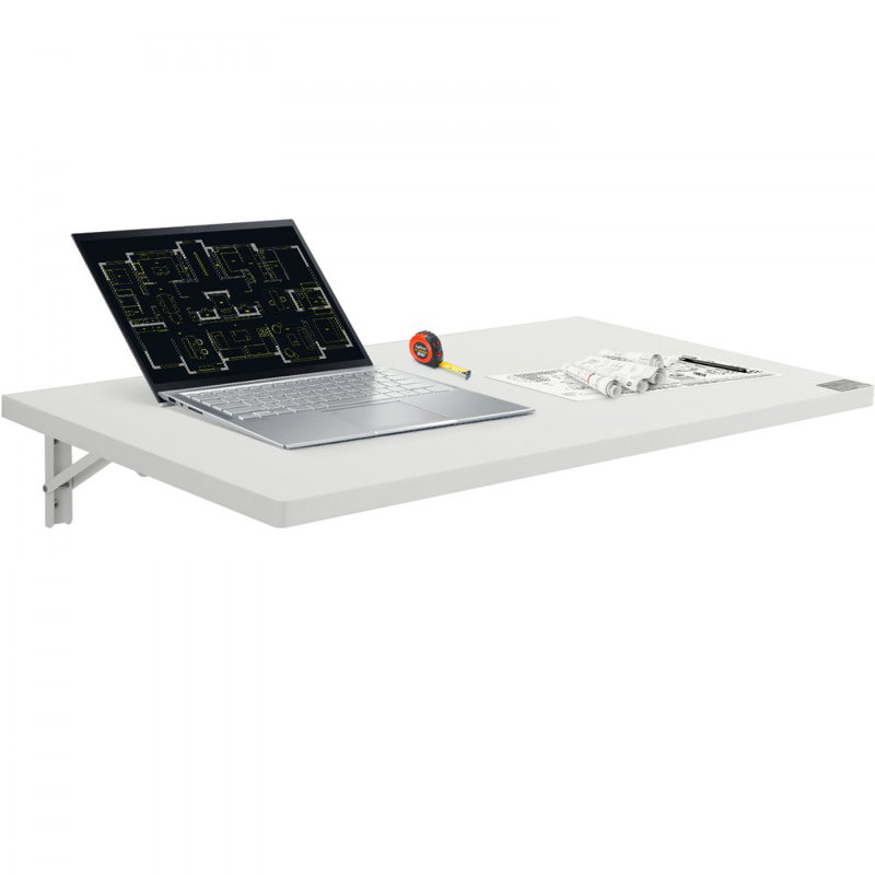 Table murale pliante et rabattable, H 7,28 po x l 35,43 po x P 19,69 po